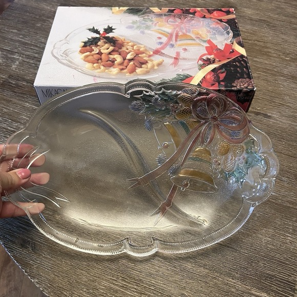 Mikasa Other - MIKASA Crystal Glass Festive Bells Divided Relish Tray WY160/345